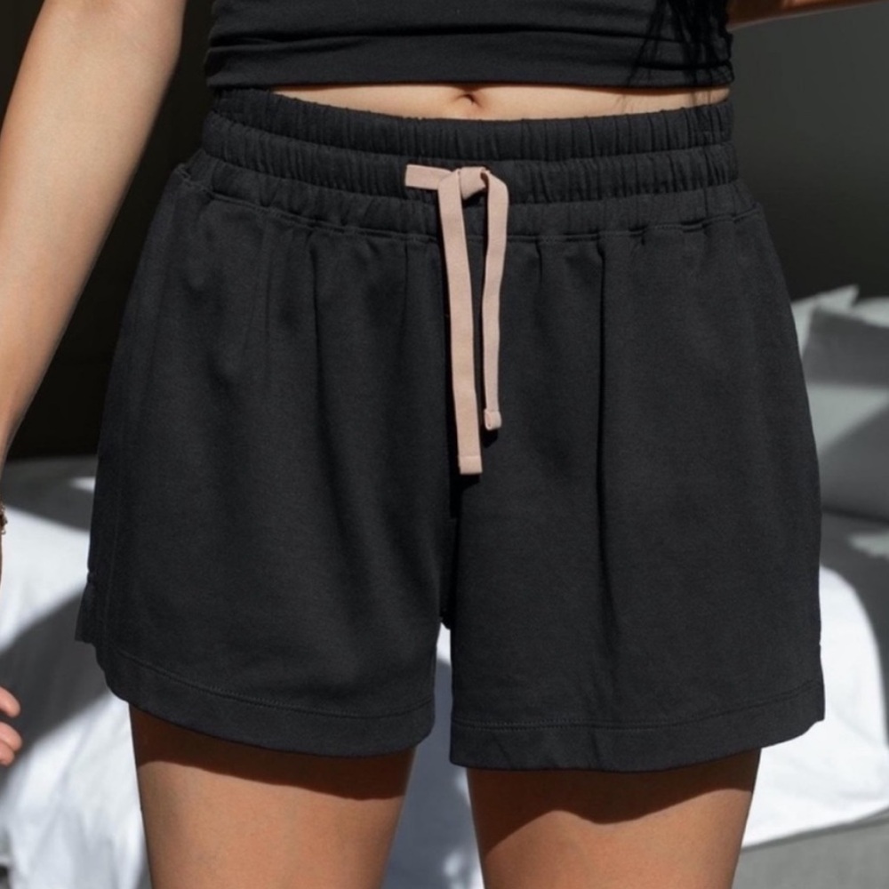 Lunya High Rise Pima Sleep Shorts, Grey, Small